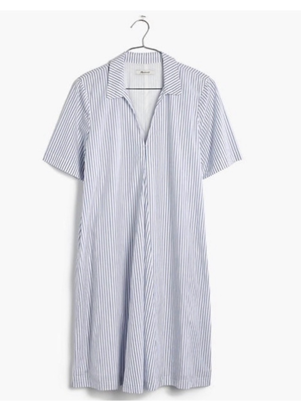 Madewell Striped Tunic Dress Light Blue and White NWT
